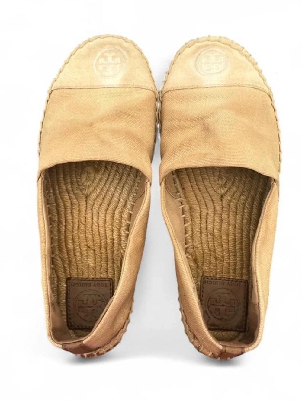 Tory Burch Tan Canvas Espadrilles Size 7.5